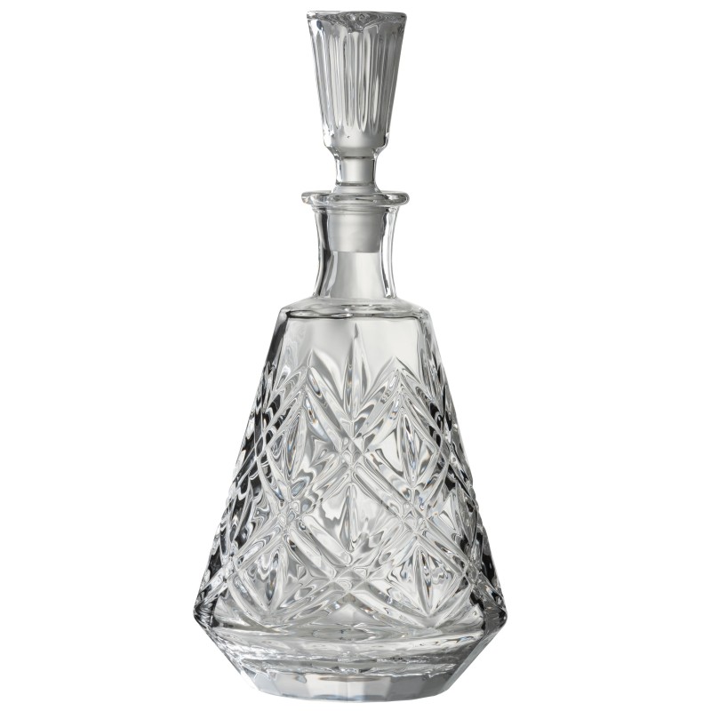 Carafe avec bouchon avec motifs en verre transparent H30cm Carafe avec bouchon avec motifs en verre transparent H30cm