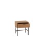 Mesa con patas de metal y madera natural de 47x30x51cm.