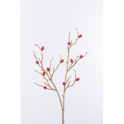 Branche avec pierre rouge en plastique beige 3x9x49 cm