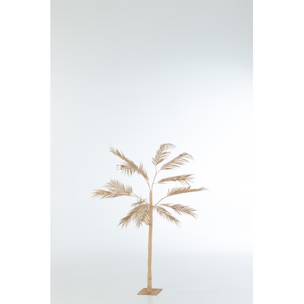Arbre feuilles de palmier en métal or 70x70x140 cm