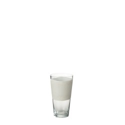 Vase avec ligne en verre blanc 14x14x25 cm