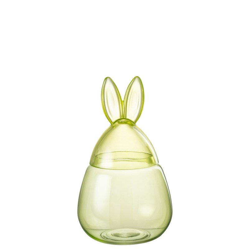 Bonbonnière lapin en verre vert 20x20x34 cm Bonbonnière lapin en verre vert 20x20x34 cm