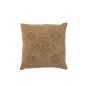 Coussin avec broderie en coton marron 45x45x15 cm Coussin avec broderie en coton marron 45x45x15 cm