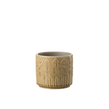 cache-pot en céramique beige 12x12x11 cm