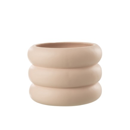 Cache-pot en ciment beige 23x23x17 cm