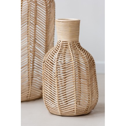 Panier bouteille en raphia naturel 23x23x41cm
