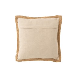 Cuscino quadrato con motivi in cotone beige 49x49 cm
