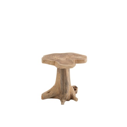 Mesa auxiliar de madera natural 40x38x41 cm