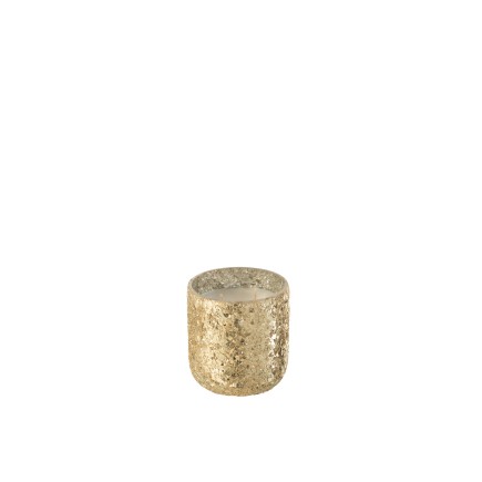 Bougie parfumée 40H dans pot en verre or 9x9x10 cm