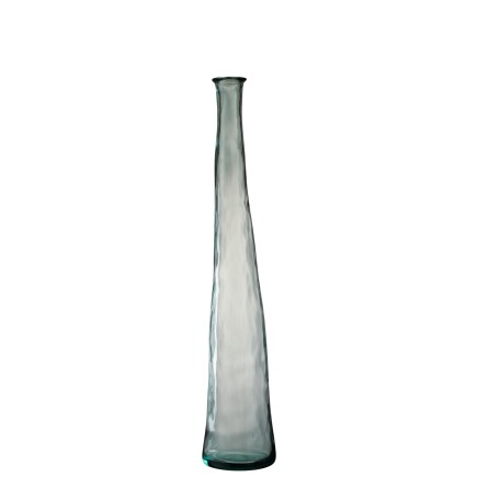 Vase bouteille en verre transparent 19x19x100 cm