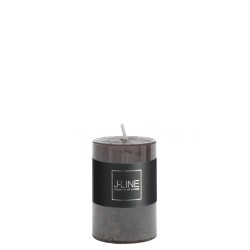 Bougie cylindrique marron et noire L5xl5xH7cm