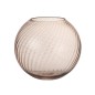 Vase rond cannelé en verre rose 20x20x18 cm Vase rond cannelé en verre rose 20x20x18 cm