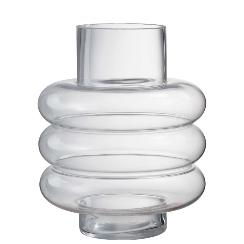 Vase avec boudin en verre transparent 17x17x23 cm Vase avec boudin en verre transparent 17x17x23 cm