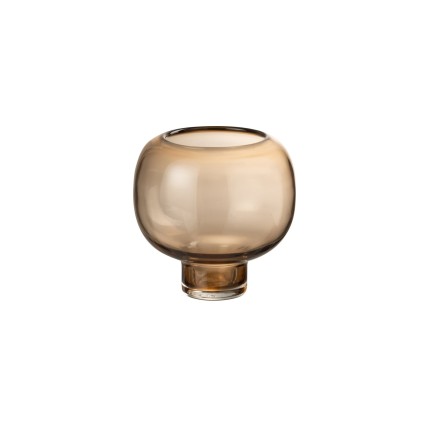 Vaso a sfera su piede marrone chiaro 20x20x20 cm
