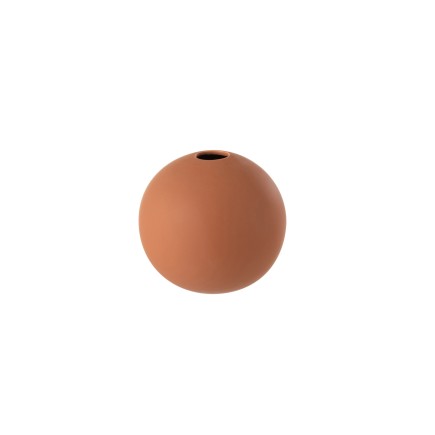 Vaso a sfera in ceramica arancione ruggine 18x18 cm