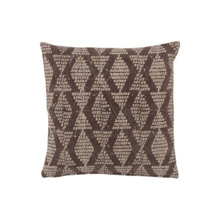 Coussin carré avec losanges en coton noir et blanc 45x45cm - Coussin d'extérieur