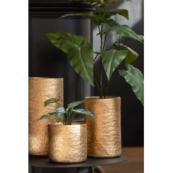 Cache-pot en céramique or 24x24x25 cm