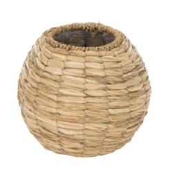 Vaso a sfera in legno naturale 21,5x21,5x18,5 cm