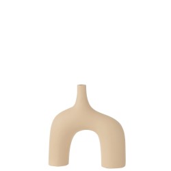 Jarrón de aluminio beige 29x9x30.5 cm