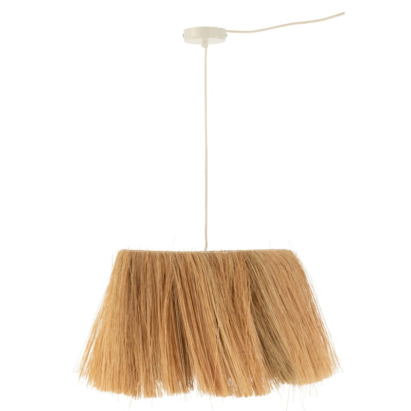 Lampe suspendue Bahamas en métal et herbe bois beige 35x35x120 cm Lampe suspendue Bahamas en métal et herbe bois beige 35x35x120 cm