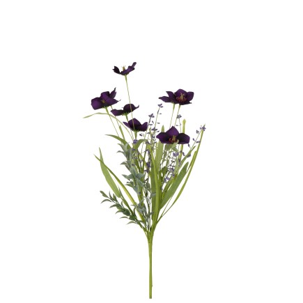 Branche hellébore en plastique violet 17.5x17.5x56 cm