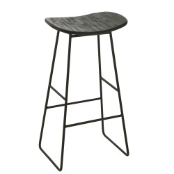 Tabouret rectangulaire en métal noir 40x30x74 cm