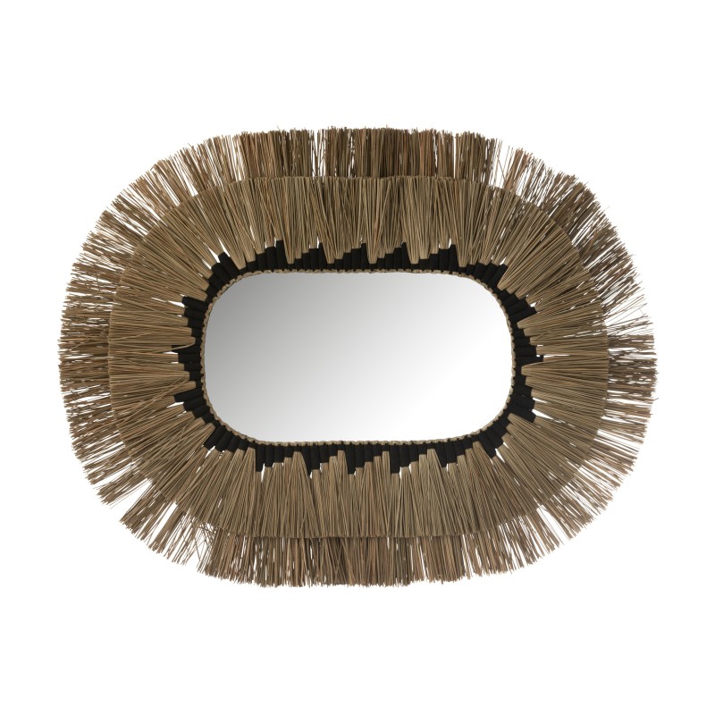 Miroir ovale en verre naturel/noir 115x4x90 cm Miroir ovale en verre naturel/noir 115x4x90 cm