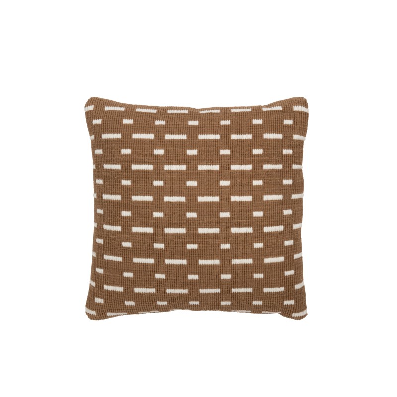 Coussin Outdoor en Polyester Brun/Blanc 45x45x12 cm Coussin Outdoor en Polyester Brun/Blanc 45x45x12 cm