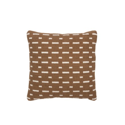 Coussin Outdoor en Polyester Brun/Blanc 45x45x12 cm