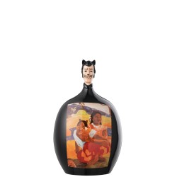 Figure Les Chartistes en poterie multicolore 8.5x7.5x14 cm