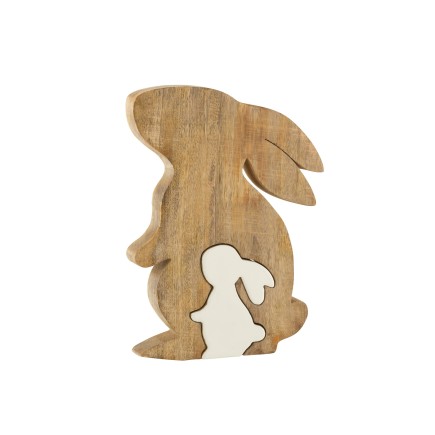 Lapin profil en bois multicolore 30x21.5x3.5 cm