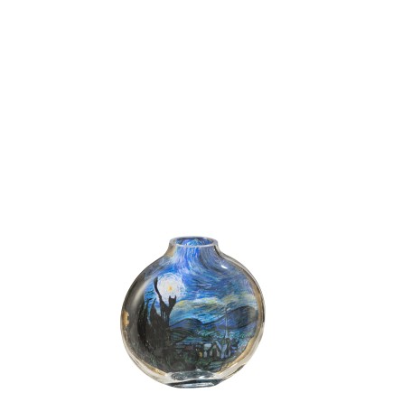 Vase en céramique multicolore 14.5x4x15 cm "Les Chartistes Inspired by the Starry Night"