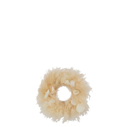 Couronne plantes séchées en roseau naturel 38x7x38 cm