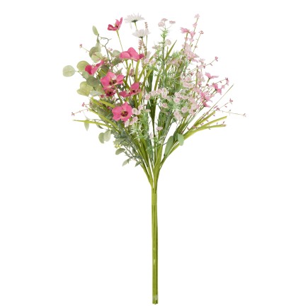 Bouquet di fiori artificiali in seta rosa 30x30x85 cm