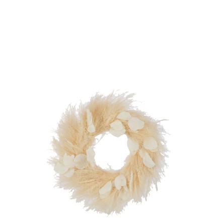 Couronne plantes séchées en roseau naturel 50x50x7 cm