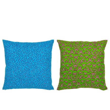 Coussin motifs en textile multicolore 45x45x15 cm
