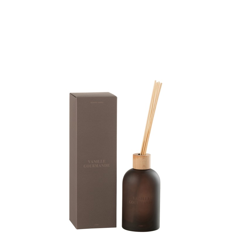 Difusor de esencias «Vainilla Gourmet» 250ml en vidrio 7.5x7.5x27.5 cm Difusor de esencias «Vainilla Gourmet» 250ml en vidrio 7.5x7.5x27.5 cm