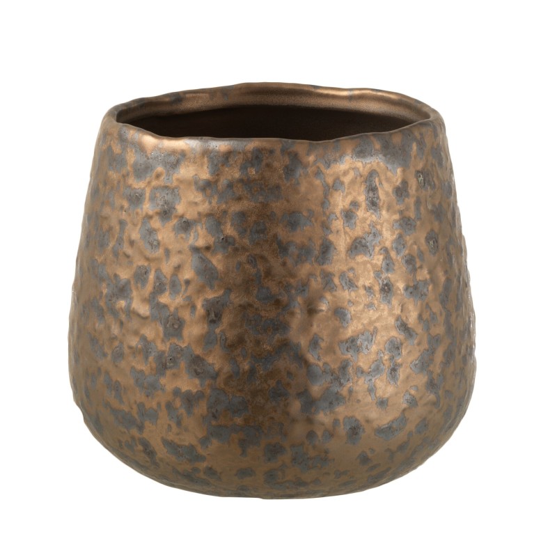 Cache-pot rond en céramique cuivre 16x16x14 cm Cache-pot rond en céramique cuivre 16x16x14 cm