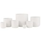 Set de 2 cache-pots en céramique blanc 18.5x18.5x18 cm Set de 2 cache-pots en céramique blanc 18.5x18.5x18 cm