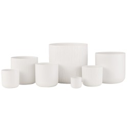 Set de 2 cache-pots en céramique blanc 21x21x20 cm