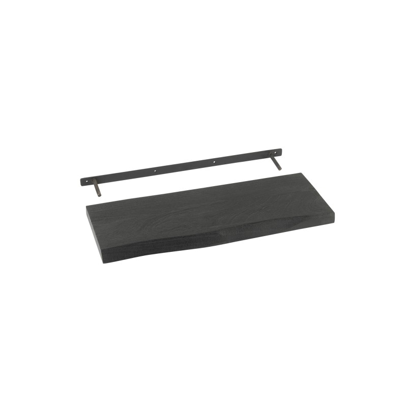 Estante de pared de madera de mango negro 70x27x4 cm Estante de pared de madera de mango negro 70x27x4 cm