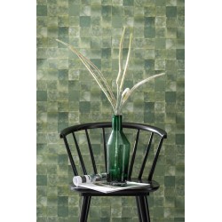 Vase bouteille décorative en verre vert 14x14x28 cm