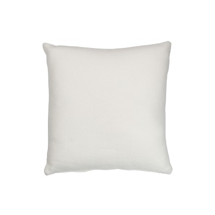 Coussin carré feuilles fines en polyester blanc 40x40cm