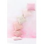 Coussin délavé en lin rose pêche 45x45cm Coussin délavé en lin rose pêche 45x45cm