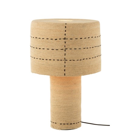 Lampada a puntini in canna beige 38x38x60 cm