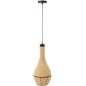 Lámpara de techo pera en junco natural/negro 24x24x56 cm Lámpara de techo pera en junco natural/negro 24x24x56 cm