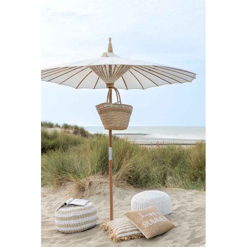 Pouf rond en plastique blanc 50x50x45 cm Pouf rond en plastique blanc 50x50x45 cm
