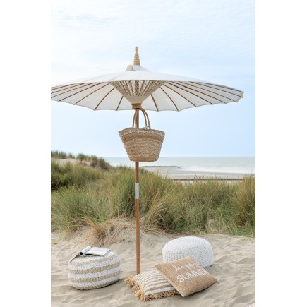 Pouf rond en plastique blanc 50x50x45 cm