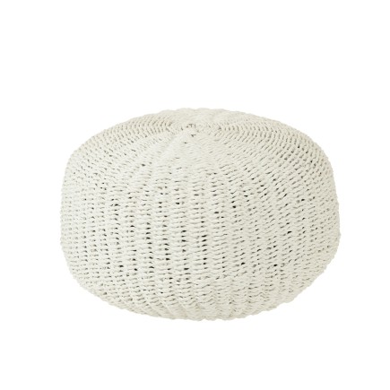 Pouf rond en plastique blanc 50x50x45 cm