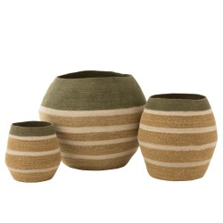 Set de paniers en roseau multicolore 68x68x57 cm